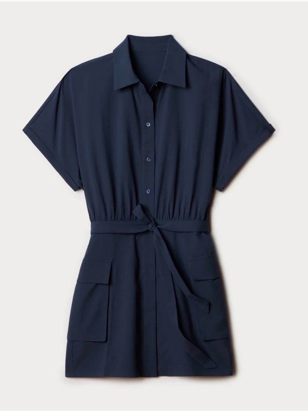 Rhone Mirage Shirt Dress Small Navy Blue UPF 50 Athleisure Travel NWOT - Picture 2 of 12